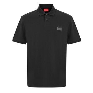 Hugo Mens Collared Short-Sleeved Polo Shirt / Black